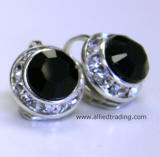 item # ARC107, Clip Earrings, Jet,11mm in diameter