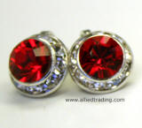 Siam Colour Swarovski Clip Earrings