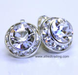 Crystal Swarovski Clip Earrings,11mm in diameter