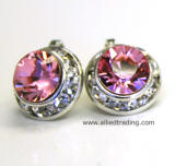 Light Rose Color Swarovski Clip on Earrings