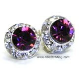 Amethyst Swarovski Clip on Earrings