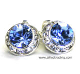 Swarovski Clip on Earrings, Light Sapphire