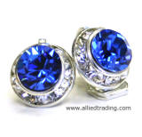 Swarovski Clip on Earrings, Sapphire