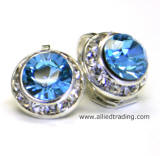 Swarovski Clip on Earrings, Aquamarine