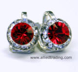 Swarovski Light Siam Clip-On Earrings, 8mm in diameter