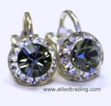 Clip On Earrings, Swarovski Black Diamond