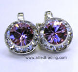 Clip On Earrings, Light Amethyst