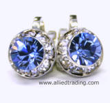 Clip On Earrings, Light Sapphire