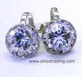 Clip On Earrings, Crystal, 8mm in diameter