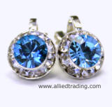 Clip On Earrings, Aquamarine