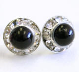 Faux pearl stud earrings, 8mm