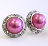 faux pearl stud earrings 15mm allied trading