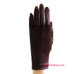 dark brown wrist length womens gloves
