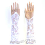 White Lace Fingerless Gloves. See through fashinable gloves.  16BL 
