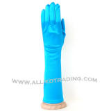 Turquoise color gloves, Elbow length, satin gloves distributor allied trading,  los angeles