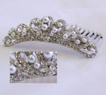 item # hc16 swarovski bridal hair comb, water drops inspired haircomb