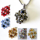 cluster swarovski necklace