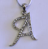 item # nea2, initial rhinestone pendent, letter a, 35mm high