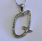 Swarovski Initial Necklace, Letter Q, 35mm high