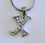 Initial Pendent Chain Necklace, Initial x, 