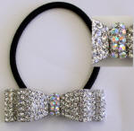 swarovski double layer ribbon ponytail