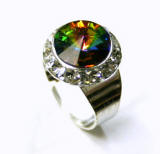 crystal vitrail medium swarovski rondelle ring, 15mm